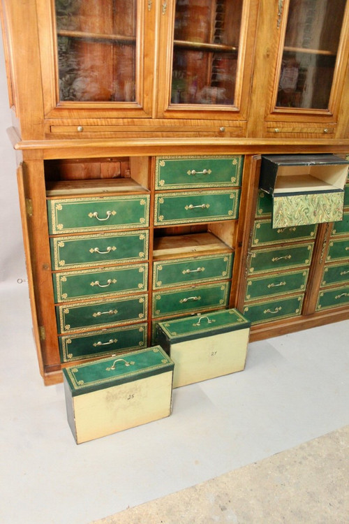 Bedeutende Mahagoni-Cartonnier-Bibliothek aus dem 19. Jahrhundert