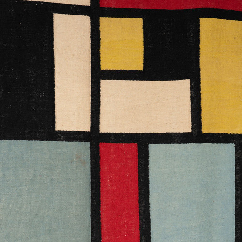 Tapis, ou tapisserie, inspiré par Piet Mondrian. Travail contemporain