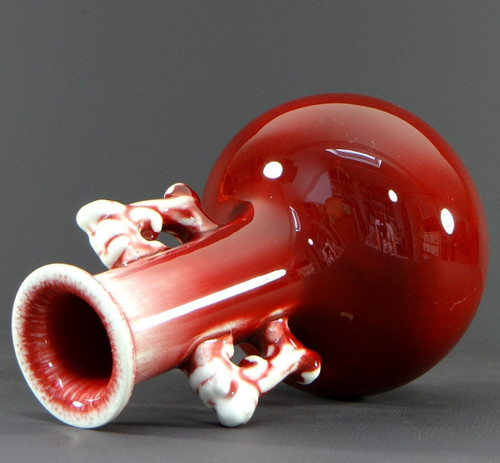 China, First Third of the 20th Century, Peach Blossom Tone Porcelain Vase with Ox Blood.