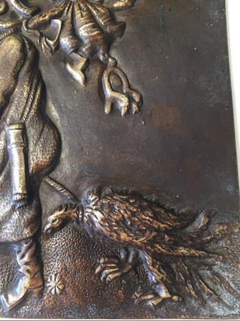 Bassorilievo umoristico in bronzo. L'esilio di Napoleone III. Intorno al 1870.