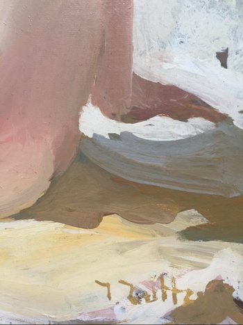 "Pierrot und Colombine". Öl auf Leinwand. Jonathan Zutter. 1960er Jahre.