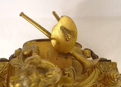 Gilt Bronze Pendulum Allegory Arts Music Book Napoleon III 19th Century
