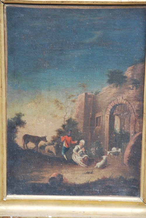 Paire De Paysages "classiques" En Pendant XVIIIe siècle