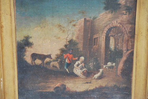 Paire De Paysages "classiques" En Pendant XVIIIe siècle