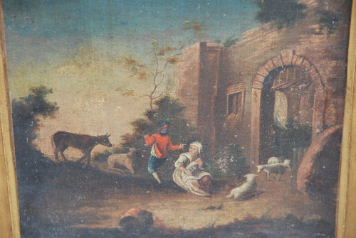 Paire De Paysages "classiques" En Pendant XVIIIe siècle