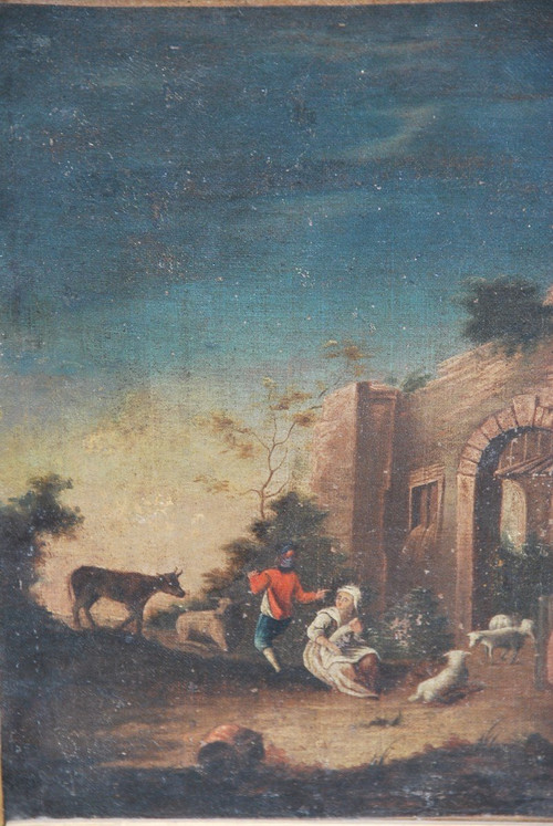Paire De Paysages "classiques" En Pendant XVIIIe siècle