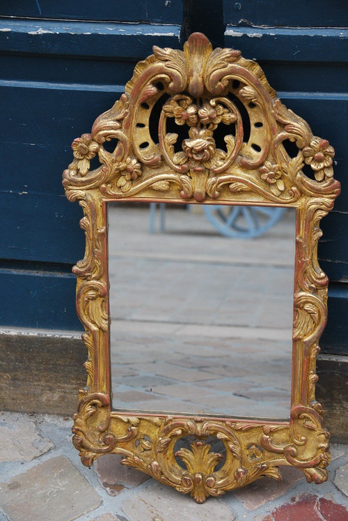Miroir En Bois Sculpté Et doré d'époque Louis XV XVIIIe siècle