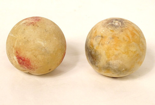 Ensemble 9 Fruits Marbre Carrare Polychrome Pomme Pêche Figue Poire XIXème