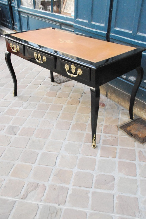 Bureau Plat époque Régence Bois Noirçi XVIIIe siècle