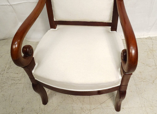 Small Restored Child's Armchair Mahogany Winding XIXÃ¨me SiÃ¨cle