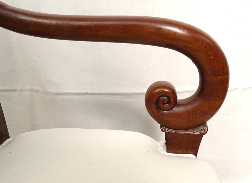Small Restored Child's Armchair Mahogany Winding XIXÃ¨me SiÃ¨cle