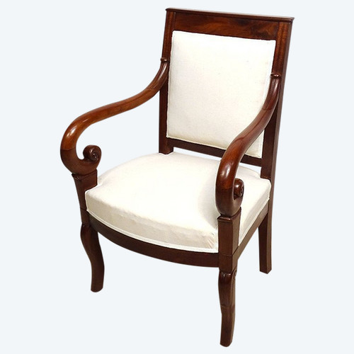 Small Restored Child's Armchair Mahogany Winding XIXÃ¨me SiÃ¨cle