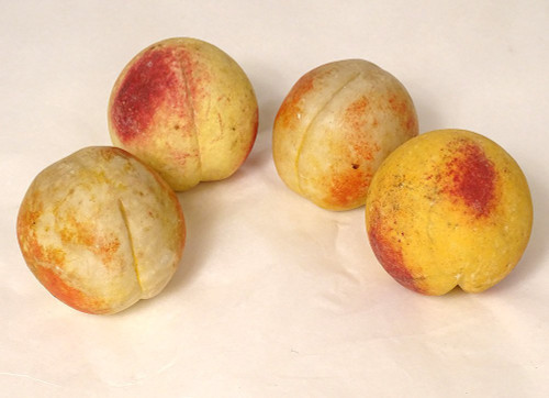 Set di 21 frutti in marmo policromo di Carrara Uve Pesche Ciliegie XIX secolo