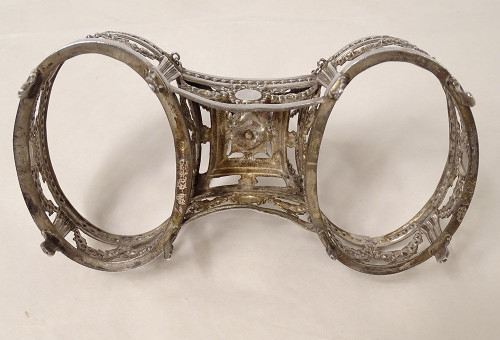Double Louis XVI silver salt cellar Fermiers Généraux 18th century