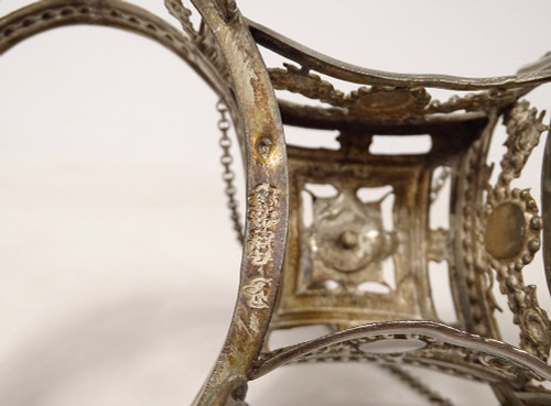 Double Louis XVI silver salt cellar Fermiers Généraux 18th century