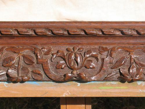 Large early 19th century carved oak frame in the Louis XIII style
