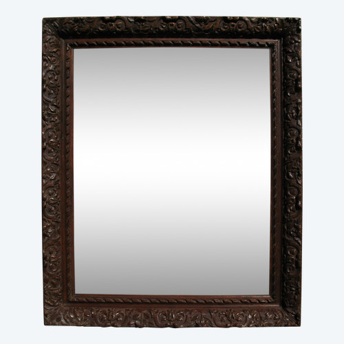 Large early 19th century carved oak frame in the Louis XIII style