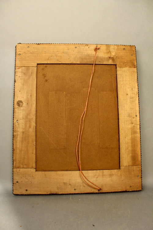 Miroir Cuir Rouge André Maillefert