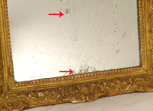 Regency Mirror Glass Gilded Carved Wood Frame Flower Shells 18th Century