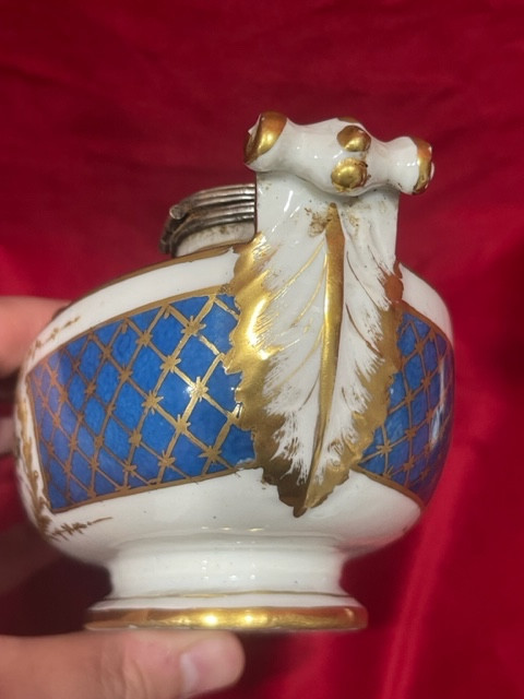 Encrier Gondole porcelaine de Sèvres XVIII Eme