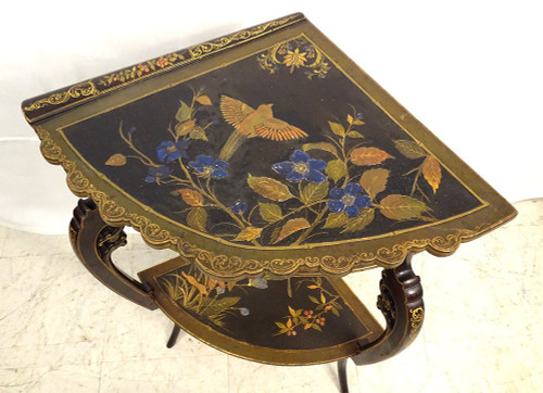 Travailleuse Encoignure Majorelle Bois Laqué Japonisant Oiseau Art Nouveau