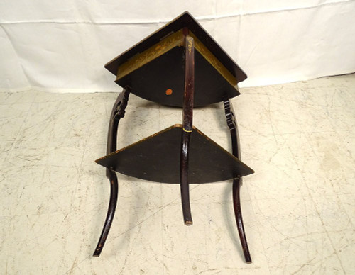Travailleuse Encoignure Majorelle Bois Laqué Japonisant Oiseau Art Nouveau