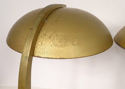 Coppia di lampade da scrivania vintage in metallo bronzato Art Déco Germania XX secolo