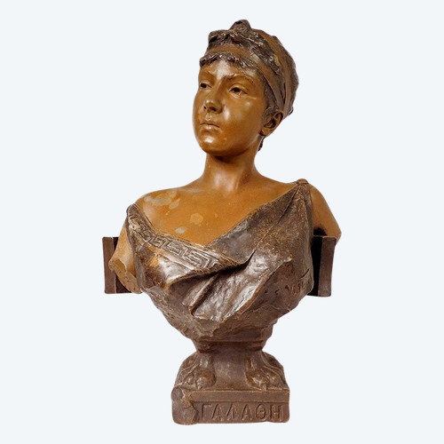 Scultura Busto Donna Galatea Emmanuel Villanis Blot Art Nouveau XIX secolo