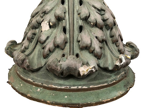 Large wall console, green plaster church statue support