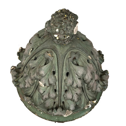Large wall console, green plaster church statue support