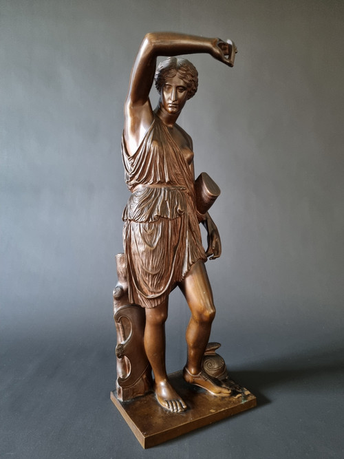 Grand bronze l'Amazone Blessée, belle fonte numérotée de Barbedienne.