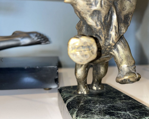FONTINELLE Louis (1886-1964) Art Deco bronze bookends signed