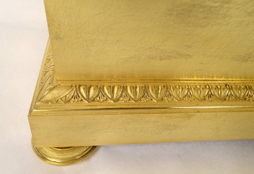 Säulen-Portikus-Pendeluhr Bronze vergoldet Flocard Paris Empire Clock XIX.