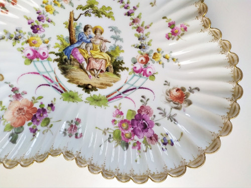 Piatto in porcellana di Meissen Sassonia