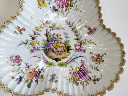 Piatto in porcellana di Meissen Sassonia