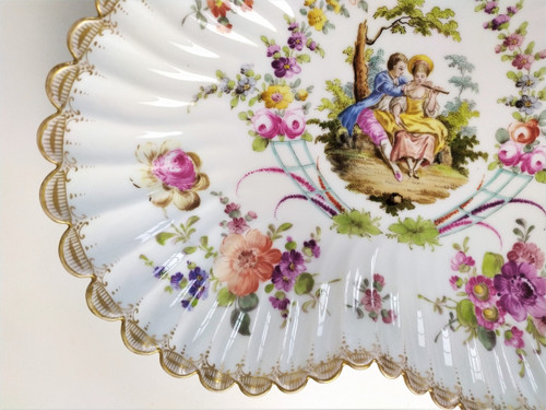 Piatto in porcellana di Meissen Sassonia