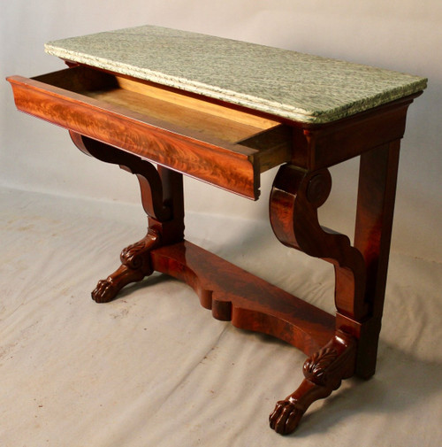Console di restauro in mogano con piedi ad artiglio