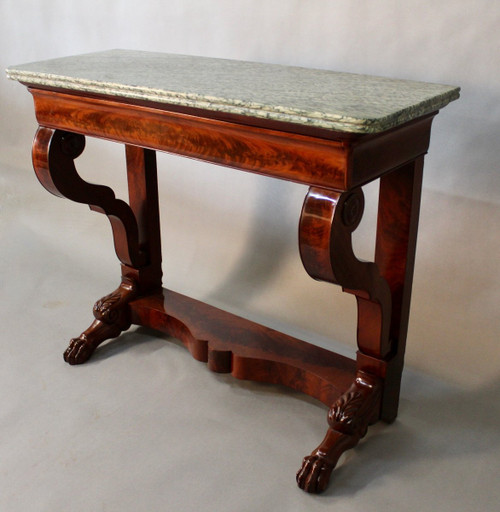 Console di restauro in mogano con piedi ad artiglio