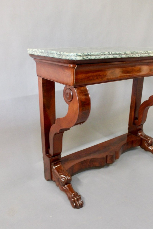 Console di restauro in mogano con piedi ad artiglio