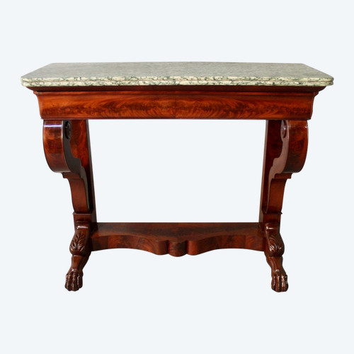 Console di restauro in mogano con piedi ad artiglio
