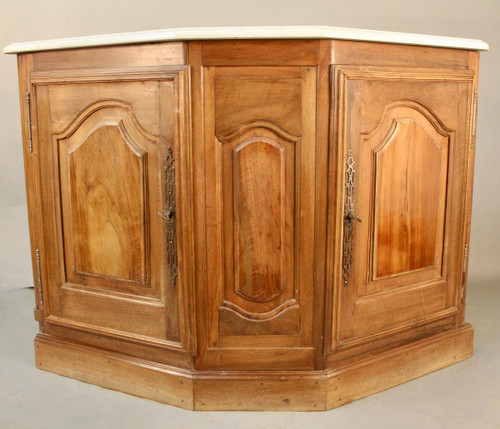 Walnut Trim Corner Carrara Top