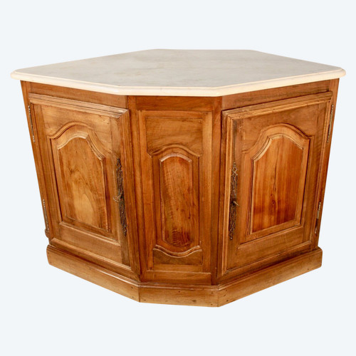 Walnut Trim Corner Carrara Top