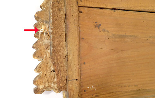 Grand Miroir Révolutionnaire Bois Sculpté Doré Casque Feuilles Chêne XVIIIè
