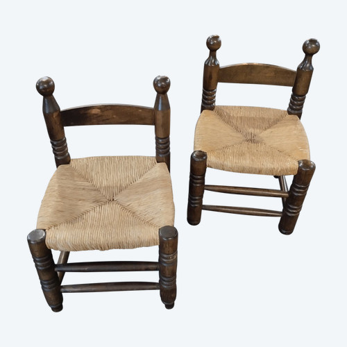 Paire de Chaises - Brutaliste - Dlg De Charles Dudouyt - V . 1940