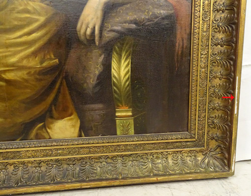 Großes HST Gemälde Porträt Frau Empire G. Meyer Goldener Rahmen 138x121cm XIX.