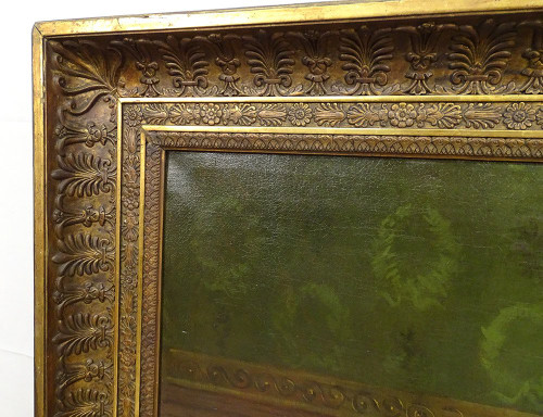 Großes HST Gemälde Porträt Frau Empire G. Meyer Goldener Rahmen 138x121cm XIX.