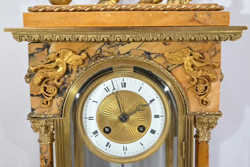 Important Marble and Bronze Mantel Insert, Empire style - 2nd half 19th century