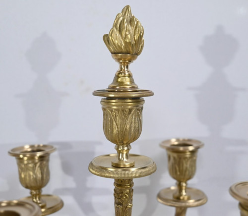 Important Marble and Bronze Mantel Insert, Empire style - 2nd half 19th century