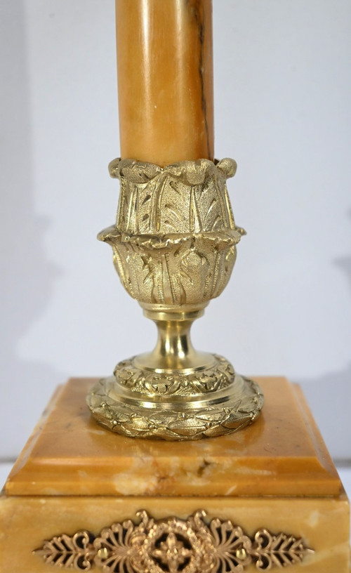 Important Marble and Bronze Mantel Insert, Empire style - 2nd half 19th century