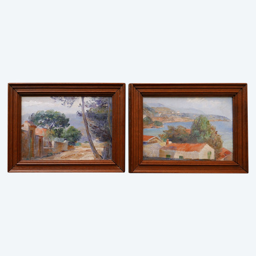 Ernest LELEU, Two views of Cap Martin